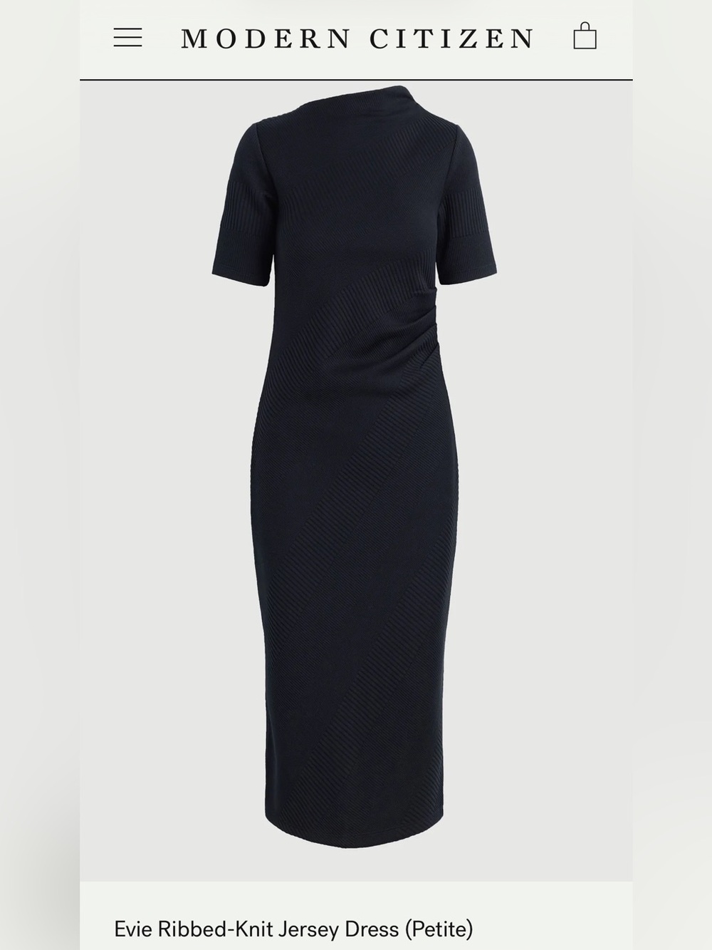 Modern Citizen Evie Ribbed-Knit Jersey Dress - navy blue